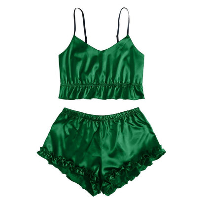 FRILL TRIM TUBE TOP &amp; SHORTS SET